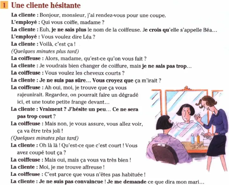 Une cliente hésitante